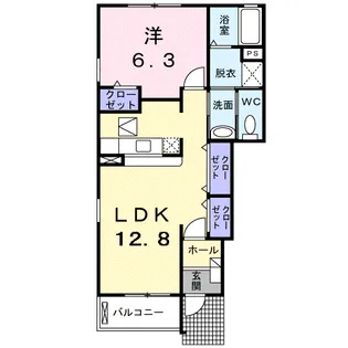 クラール曽比【1階】の間取り