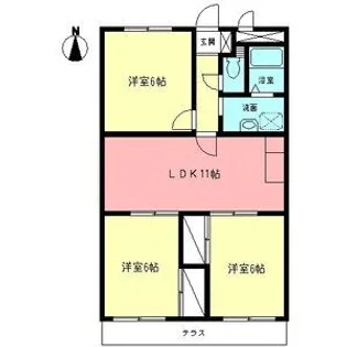 ソレイユ楠【1階】の間取り