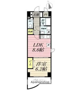 ランドパーク陶山【2階】の間取り