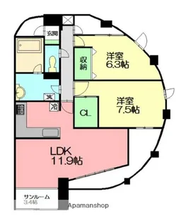 オーバルステージ【1階】の間取り