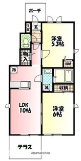ローズヒルK【2階】の間取り