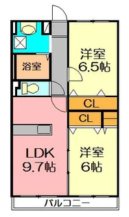 駐車場一台付クラスト参番館【105号室】の間取り