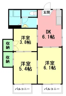 コーポ小沢【1階】の間取り