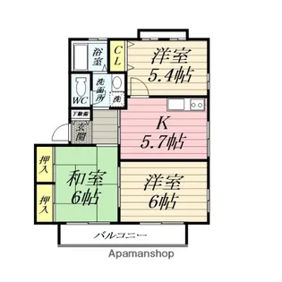 ドミール城山Ⅲ【201号室】の間取り