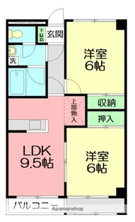 ロワール市川【4階】の間取り