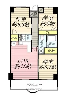 リバーサイドヒルズ西富水【6階】の間取り