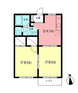グリーンコーポ花の里Ⅱ【1階】の間取り
