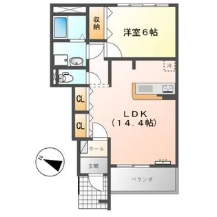 ブロードパインA【1階】の間取り