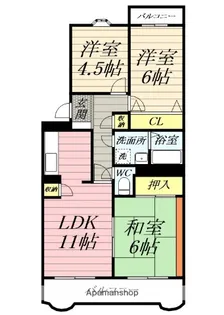 グレースヒル足柄【4階】の間取り