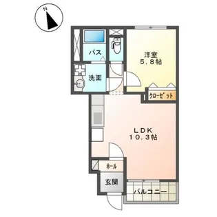 アンソレイエ【1階】の間取り