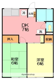 シティハイム山川ハイツA【202号室号室】の間取り