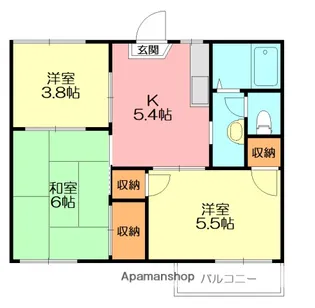 ハイツシャルム【2階】の間取り