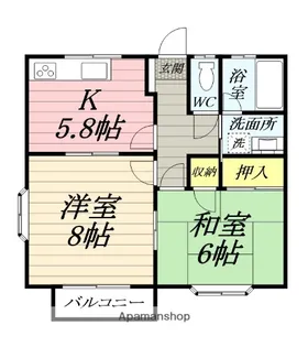 サンリバー桜台【2階】の間取り