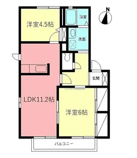フレア桜ヶ丘B【2階】の間取り