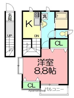 シンバシ・ウエーブ【2F号室】の間取り