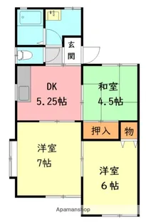 ヴィラ石原G棟【1階】の間取り
