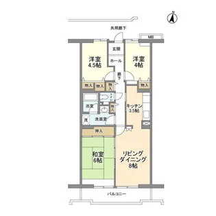 コーポレート中央林間2号棟【1階】の間取り