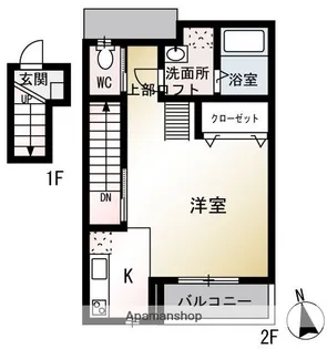 テアトル綾【2階】の間取り