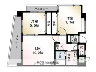 ショアーズ鵠沼フラット【3階】の間取り