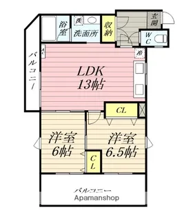 シャンロック湯本【5階】の間取り