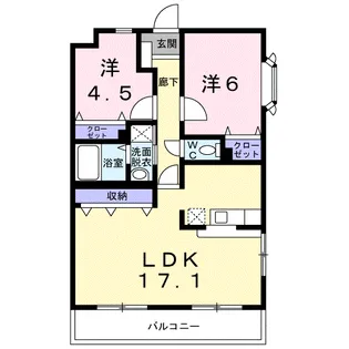 カームDEN【1階】の間取り
