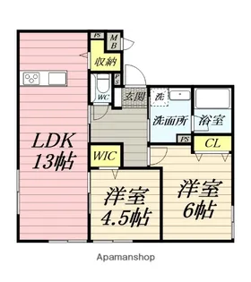 ヘーベルフラット大和【1階】の間取り