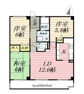 プライムガーデン湘南藤沢【2階】の間取り