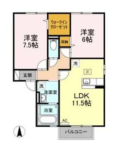 ルピナ大北 ABCDEF【1階】の間取り
