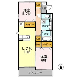 トロアモリール【2階】の間取り