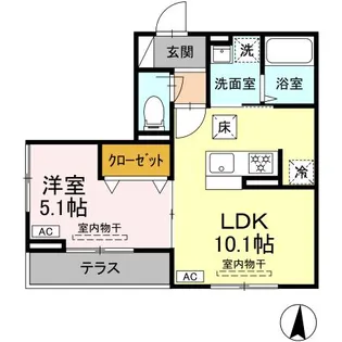 ブリューテ大和東【1階】の間取り