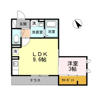 ハイツMEGUMI【1階】の間取り