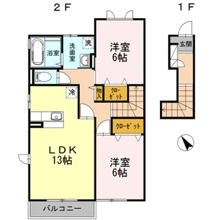 アミティエ B棟【2階】の間取り