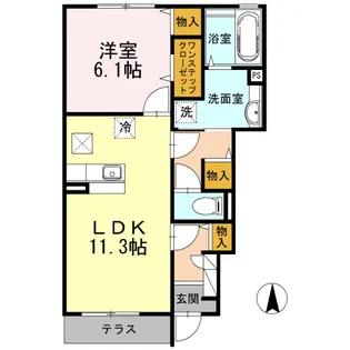 サンフローラ A棟【1階】の間取り