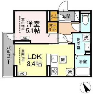 グリシーナ鵠沼石上【1階】の間取り