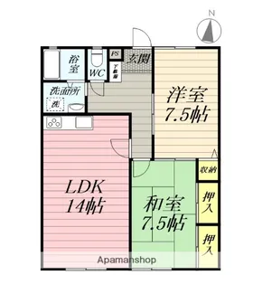 シャトーアルブル A【1階】の間取り