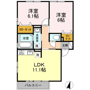 ルミエール B【2階】の間取り