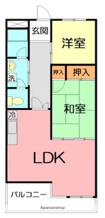 ロッキーホーム塚原【3階】の間取り