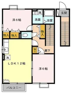 リバーストーン A【2階】の間取り