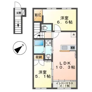 (仮称)藤沢打戻アパート【2階】の間取り