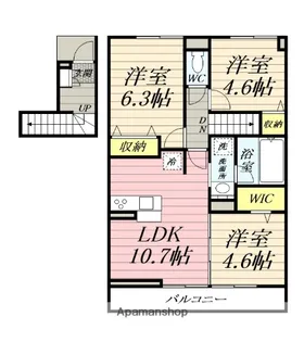 アジュールS【2階】の間取り