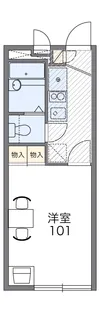 レオパレスプランドール【107号室】の間取り