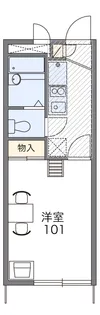 レオパレス花水【203号室】の間取り