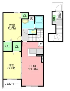 ブライトフラワーC【2階】の間取り