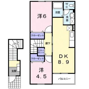 グリーングラス【2階】の間取り