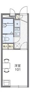 レオパレスヴェルドミール【1階】の間取り