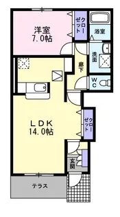 ボヌール・プリエ Ⅱ【1階】の間取り