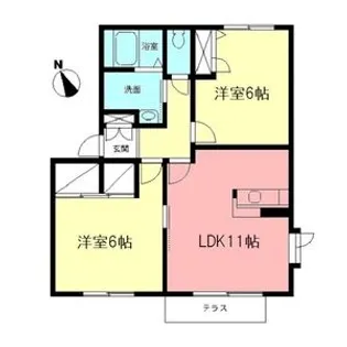 ベルデュールFⅡ【1階】の間取り