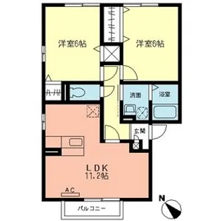 マイルドリーセイバリー【2階】の間取り