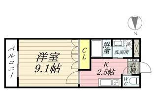 パラシオン平塚【1階】の間取り