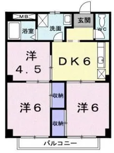 パルネットなぎさ【2階】の間取り